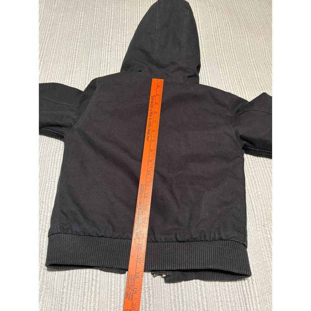 Carhartt Kids Black Quilted Lined Duck Active Jacket XS 6 CP8417